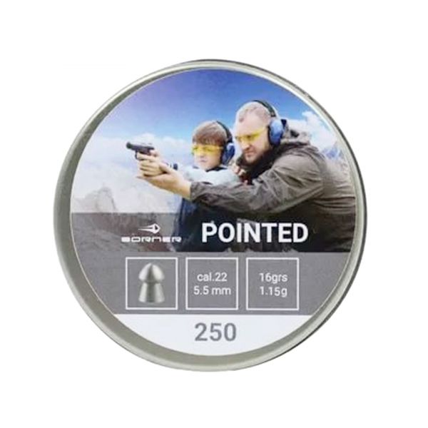 Пневматические пули Borner Pointed 5,5 мм, 1,15 грамм, 250 штук