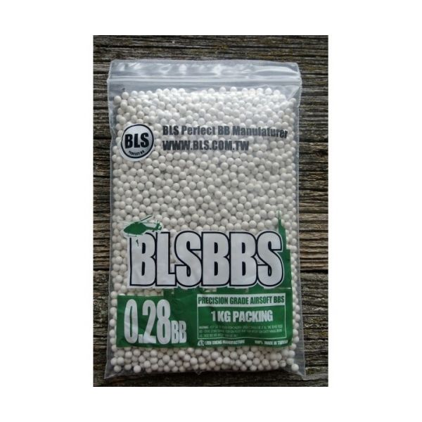 Шары для страйкбола BLS 0,28 г, 3500 штук (1 кг, белые) 1KG-H28