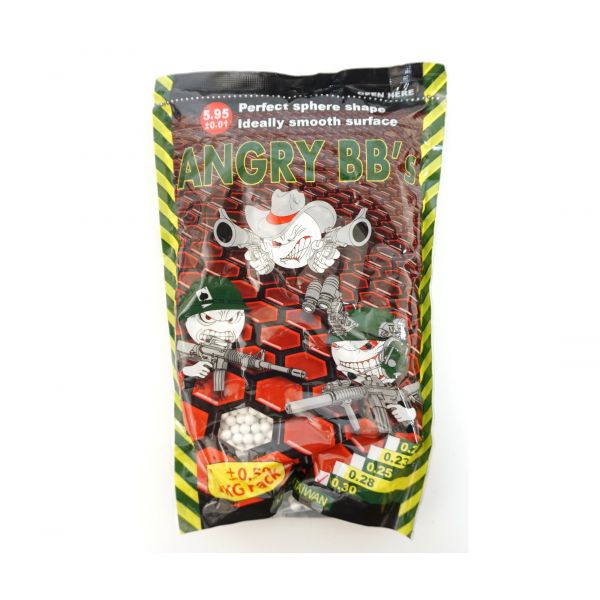 Шары для страйкбола Angry BB's 0,30 г, 3300 штук (1 кг, белые)