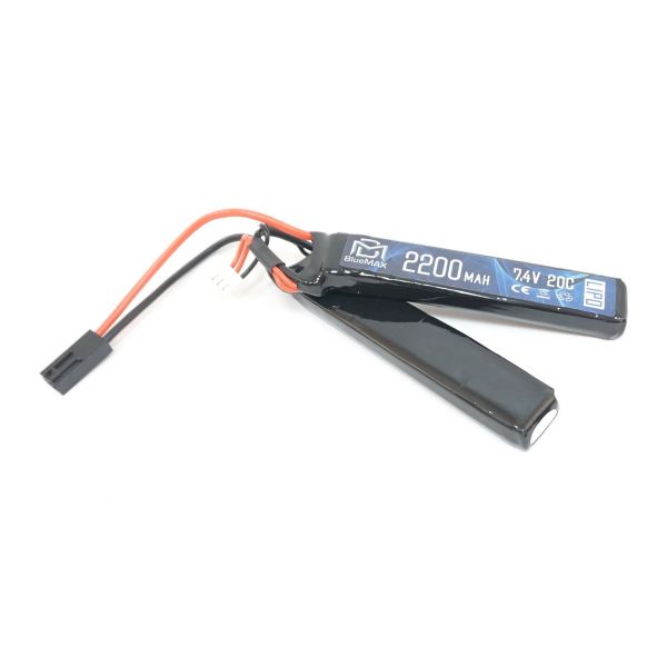 Аккумулятор BlueMAX Li-Po 7.4V 2200mah 20C, 2 x (102x20x12) мм (нунчаки)