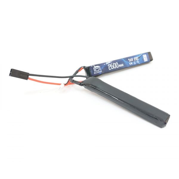Аккумулятор BlueMAX Li-Po 7.4V 2600mah 20C, 2 x (128x21x12,5) мм (нунчаки)